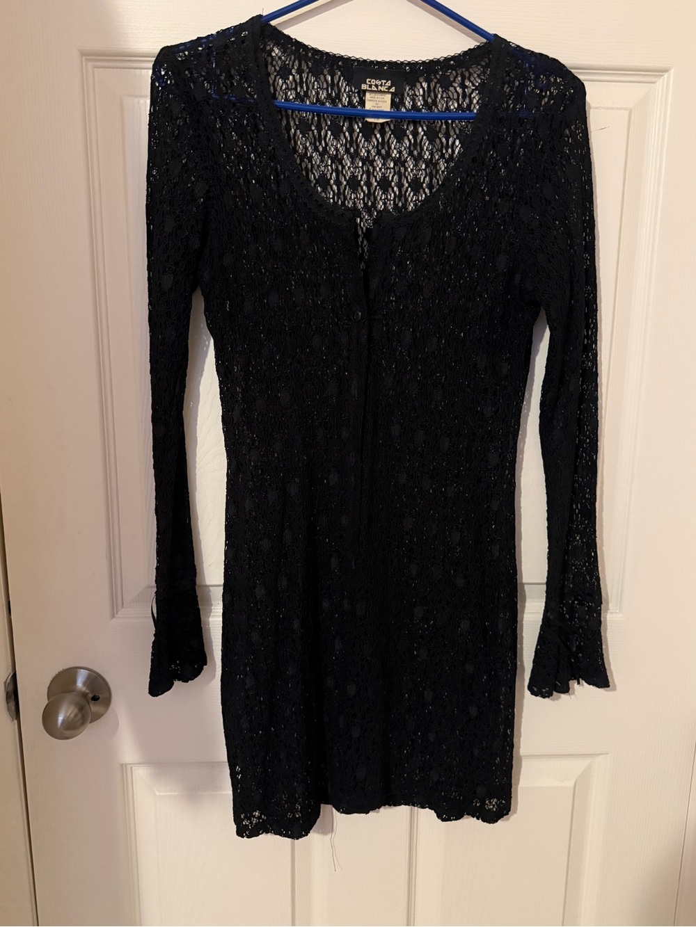 Costa Blanca Black Lace Long Cardigan